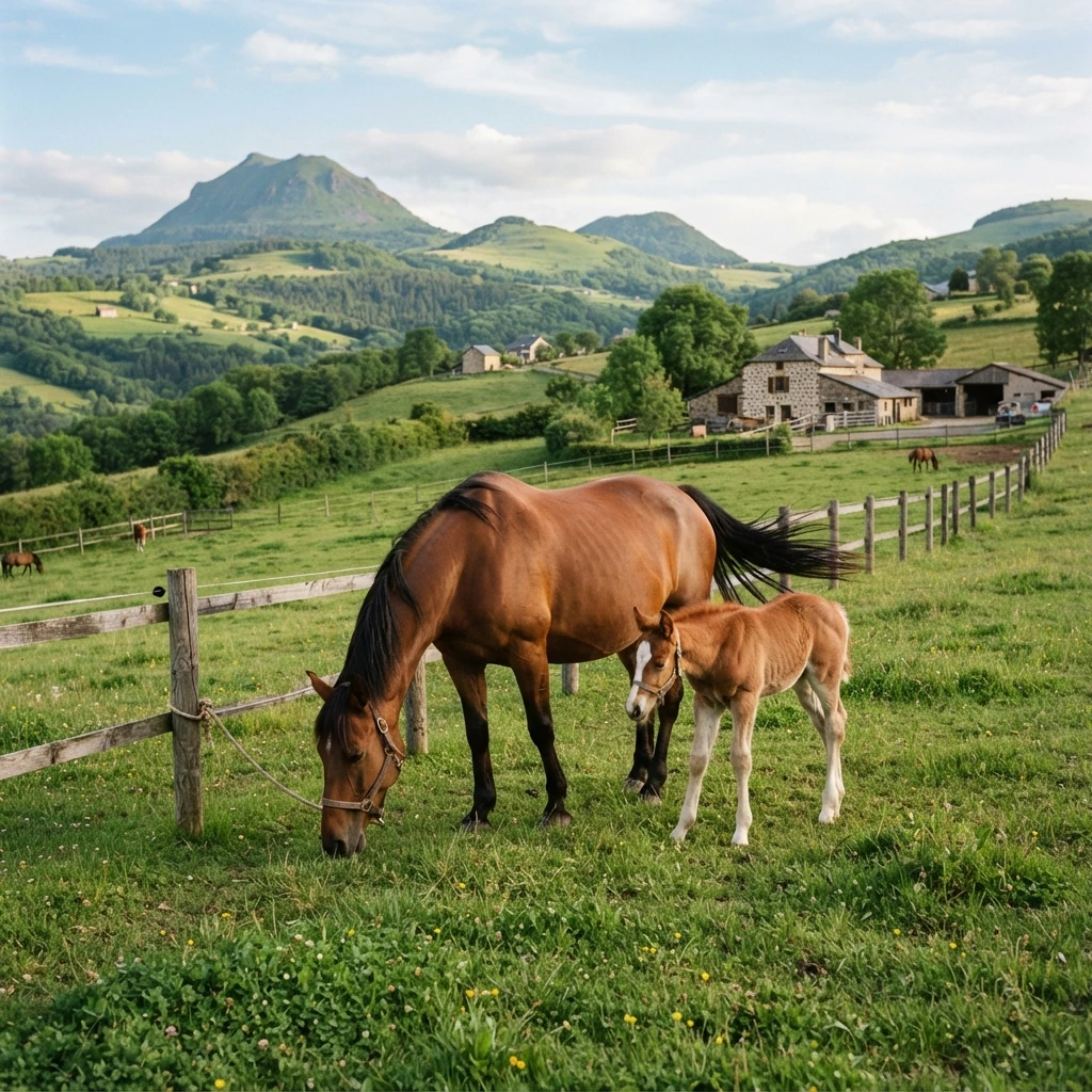Élevage de chevaux au Ferme équestre Jolinka, Blot-l'Église