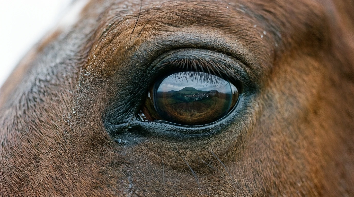 Un regard de cheval au Ferme équestre Jolinka, Blot-l'Église